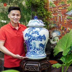 Chóe Men Lam Họa Tiết Tùng Lộc