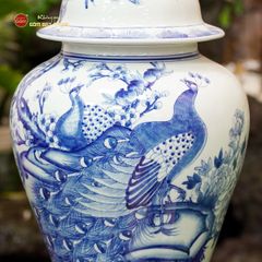 Chóe Men Lam Họa Tiết Chim Công Đào