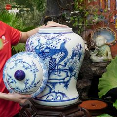 Chóe Men Lam Họa Tiết Chim Công Đào