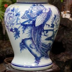 Chóe Men Lam Họa Tiết Chim Trĩ Mẫu Đơn
