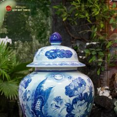 Chóe Men Lam Họa Tiết Sen Cá