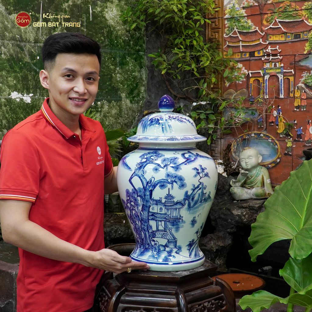 Chóe Men Lam Họa Tiết Chùa Sơn Thủy