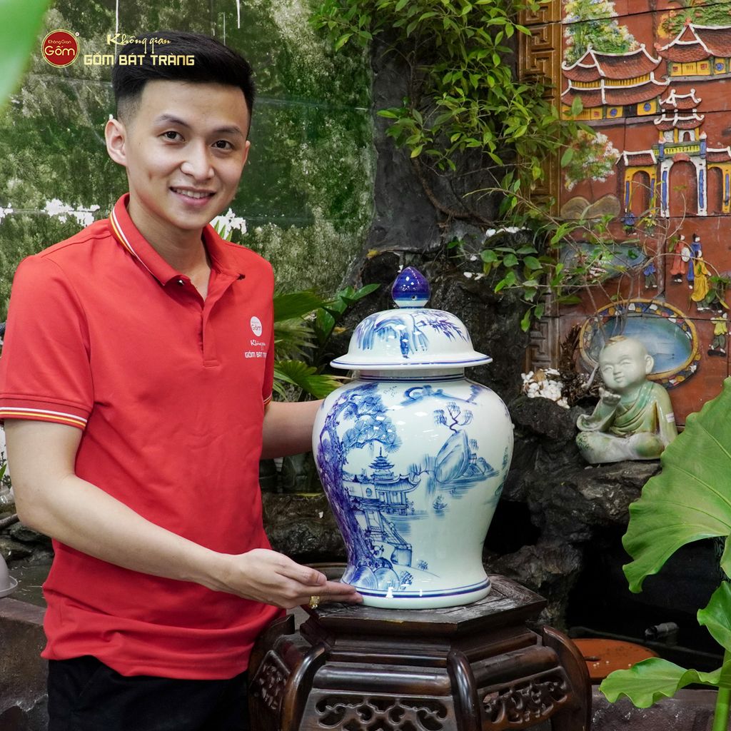 Chóe Men Lam Họa Tiết Chùa Sơn Thủy