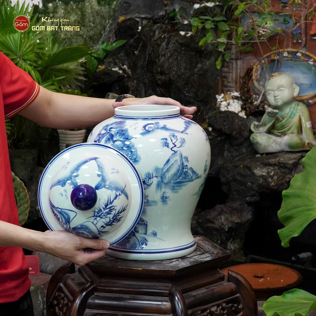 Chóe Men Lam Họa Tiết Chùa Sơn Thủy
