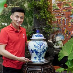Chóe Men Lam Vẽ Tay Họa Tiết Hoa Sen Trắng