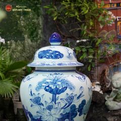 Chóe Men Lam Vẽ Tay Họa Tiết Hoa Sen Trắng