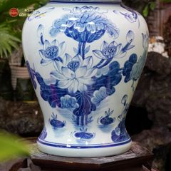 Chóe Men Lam Vẽ Tay Họa Tiết Hoa Sen Trắng