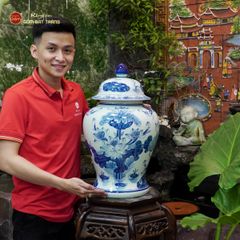 Chóe Men Lam Vẽ Tay Họa Tiết Hoa Sen Trắng