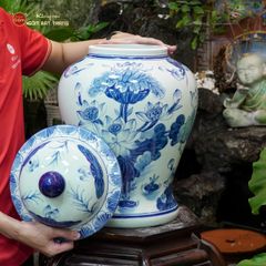 Chóe Men Lam Vẽ Tay Họa Tiết Hoa Sen Trắng