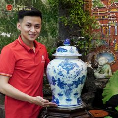 Chóe Men Lam Vẽ Tay Họa Tiết Hoa Sen Trắng