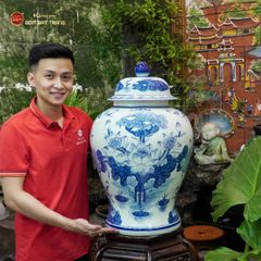 Chóe Men Lam Vẽ Tay Họa Tiết Hoa Sen Trắng