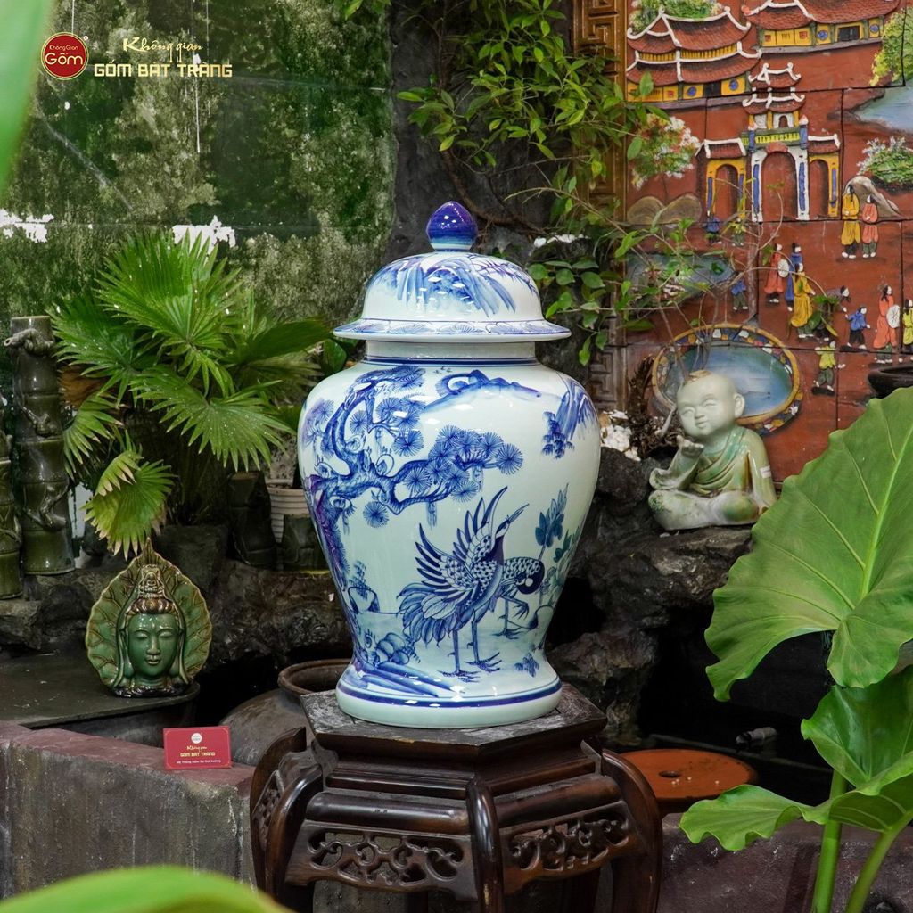 Chóe Men Lam Họa Tiết Tùng Hạc