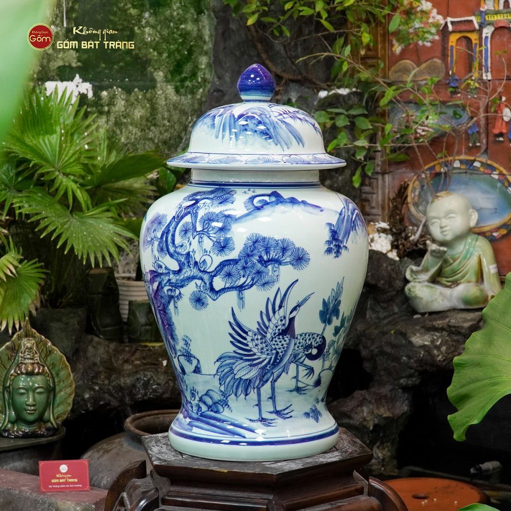 Chóe Men Lam Họa Tiết Tùng Hạc