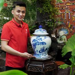 Chóe Men Lam Họa Tiết Tùng Hạc