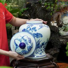 Chóe Men Lam Họa Tiết Tùng Hạc