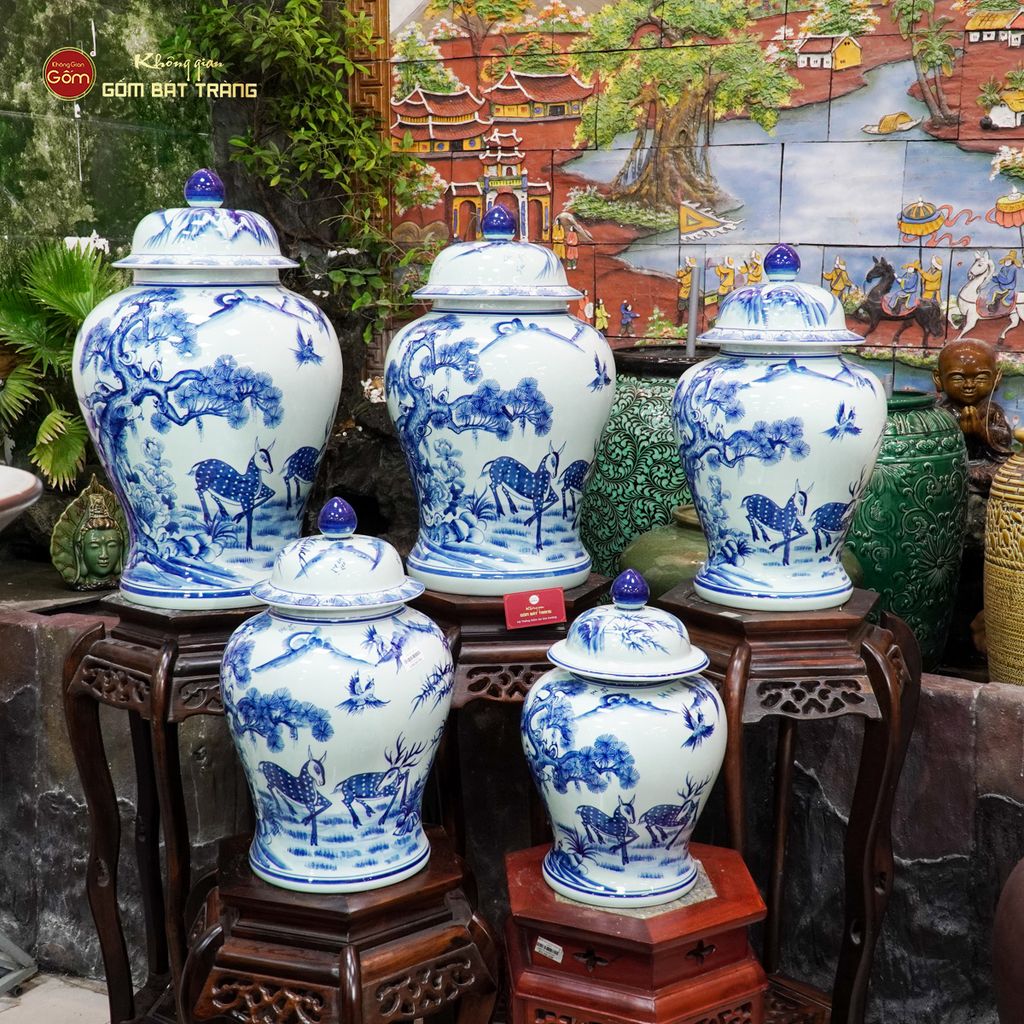 Chóe Men Lam Họa Tiết Tùng Lộc