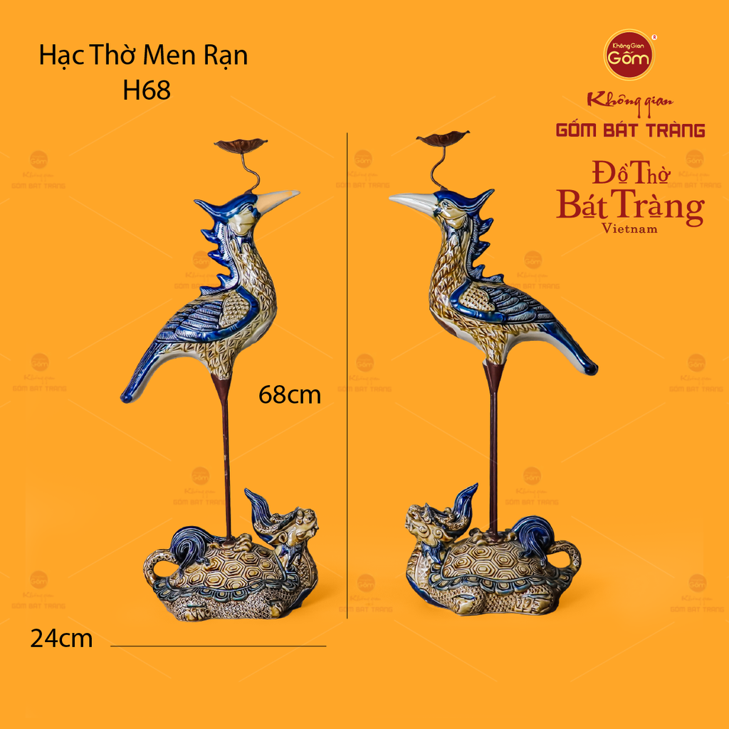 Hạc Thờ Men Rạn (Chiếc)