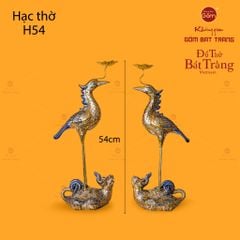 Hạc Thờ Men Rạn Vẽ Vàng (Chiếc)