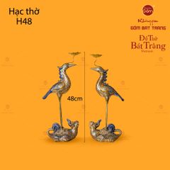 Hạc Thờ Men Rạn Vẽ Vàng (Chiếc)