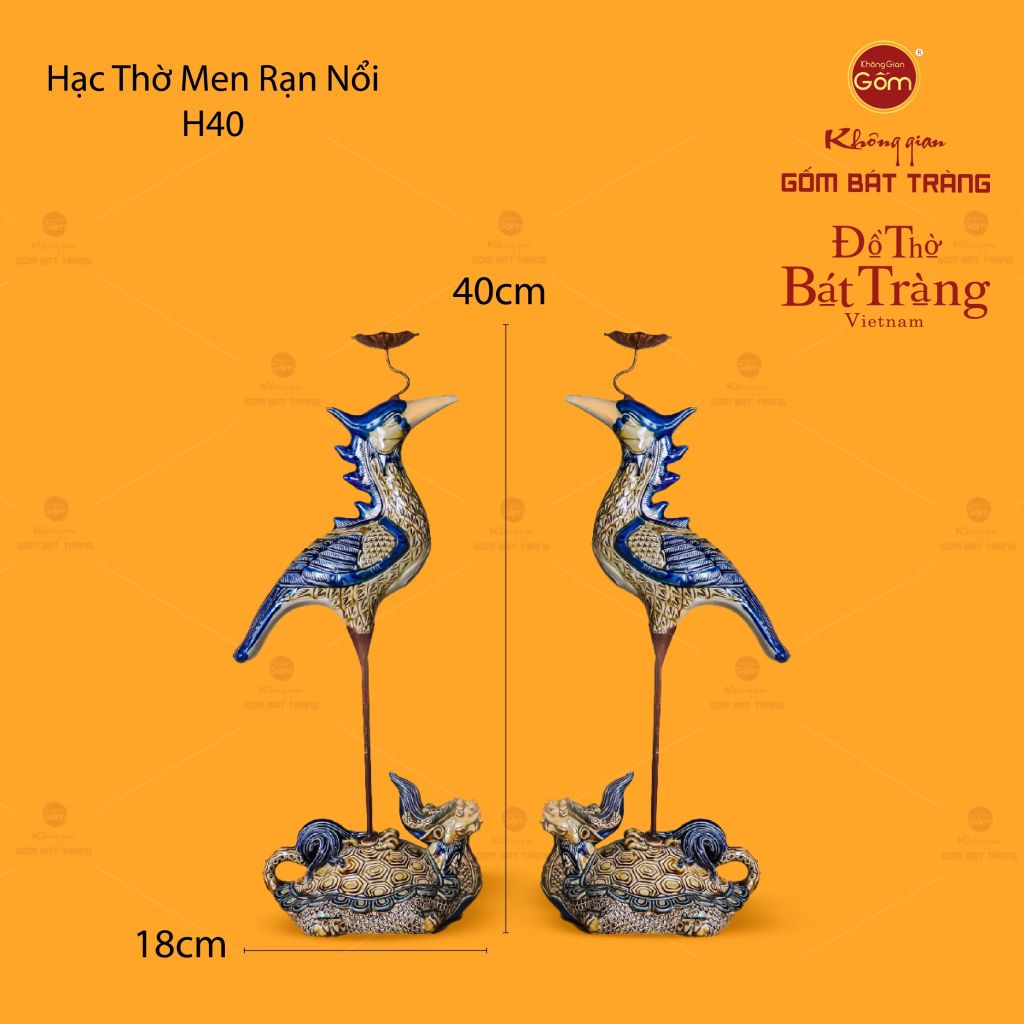 Hạc Thờ Men Rạn (Chiếc)