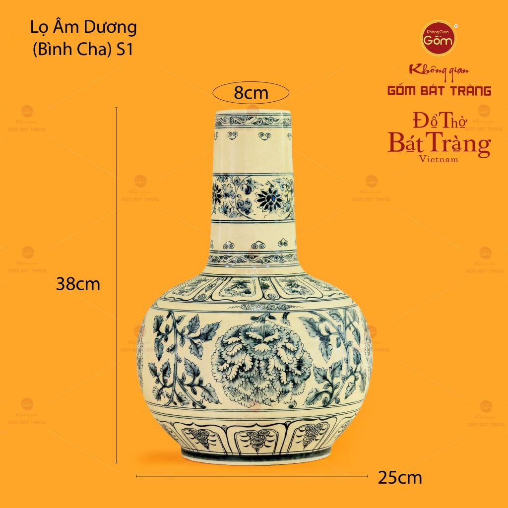 Bình Hoa Lam Âm Dương Cha