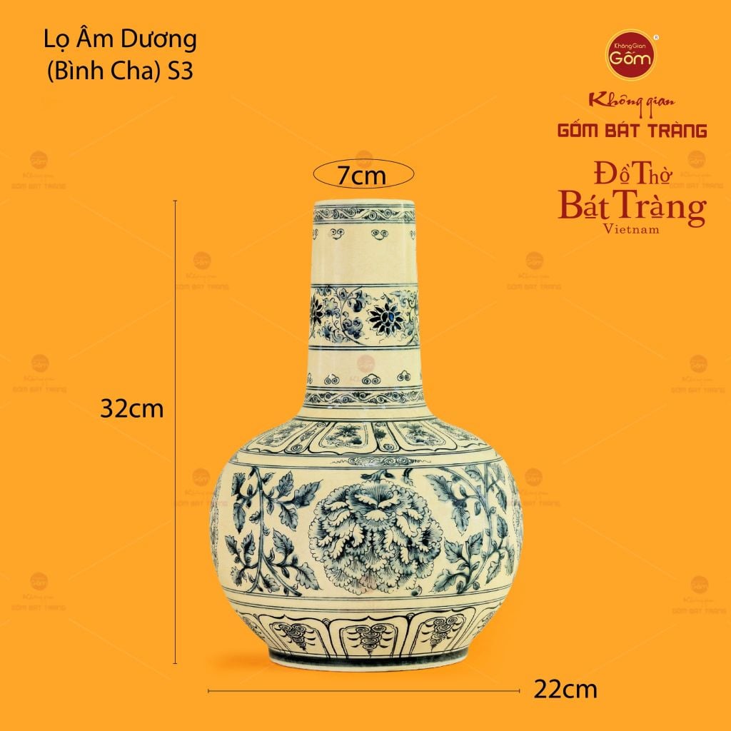 Bình Hoa Lam Âm Dương Cha