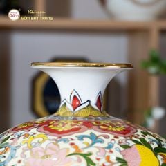 Bình Hút Lộc Tam Hạc Diên Niên Ngàn Hoa Phú Quý Kim Bảo Vẽ Vàng