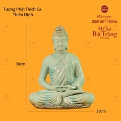 Tượng Phật Thích Ca Ngồi Thiền Định Trước Lá Bồ Đề