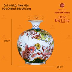 Bình Hút Lộc Niên Niên Hữu Dư Bạch Bảo Vẽ Vàng