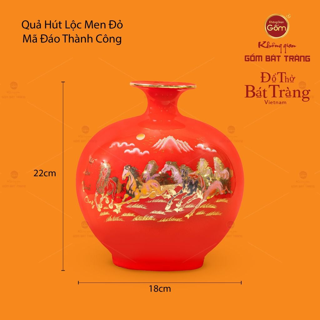 Quả Hút Lộc Men Màu Vẽ Vàng Màu Mã Đáo Thành Công