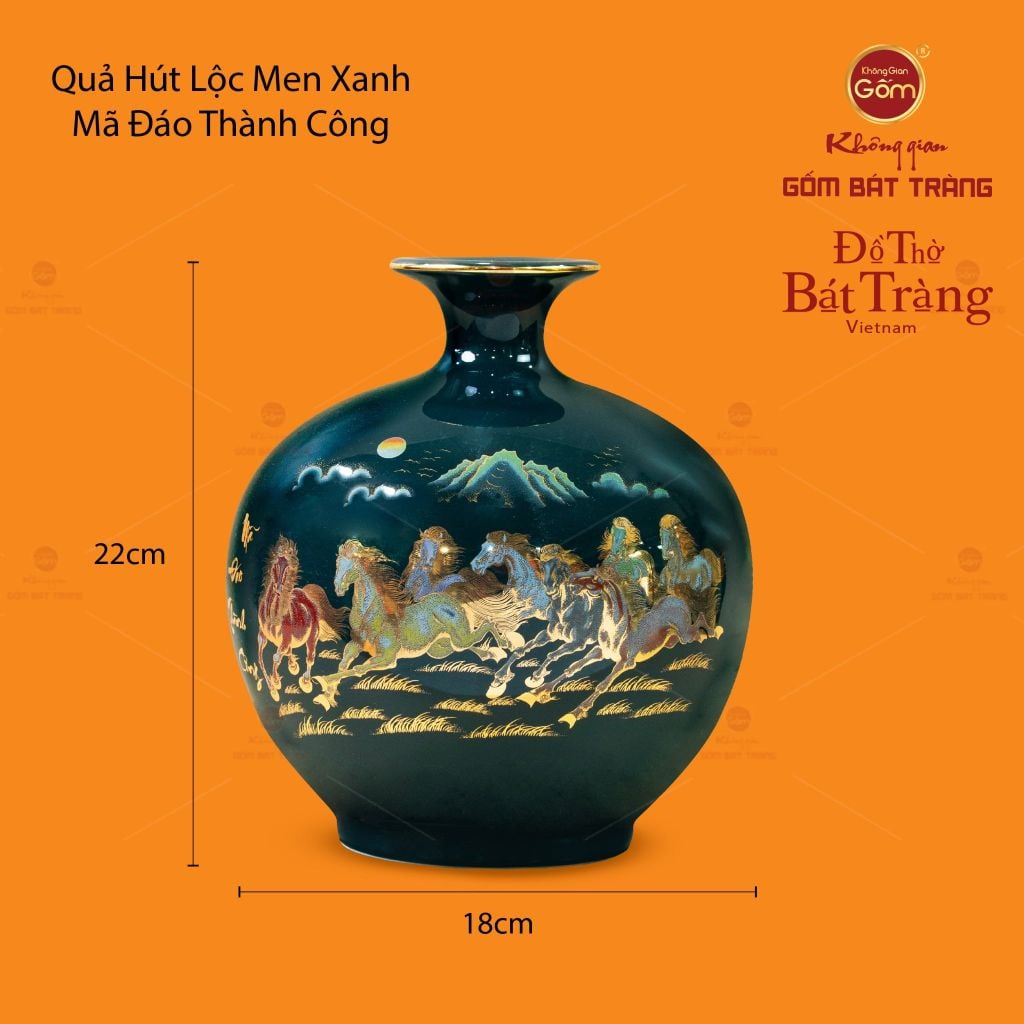 Quả Hút Lộc Men Màu Vẽ Vàng Màu Mã Đáo Thành Công