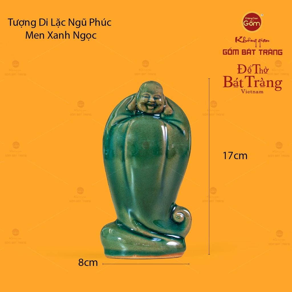 Tượng Di Lặc Men Xanh Ngọc Ngũ Phúc