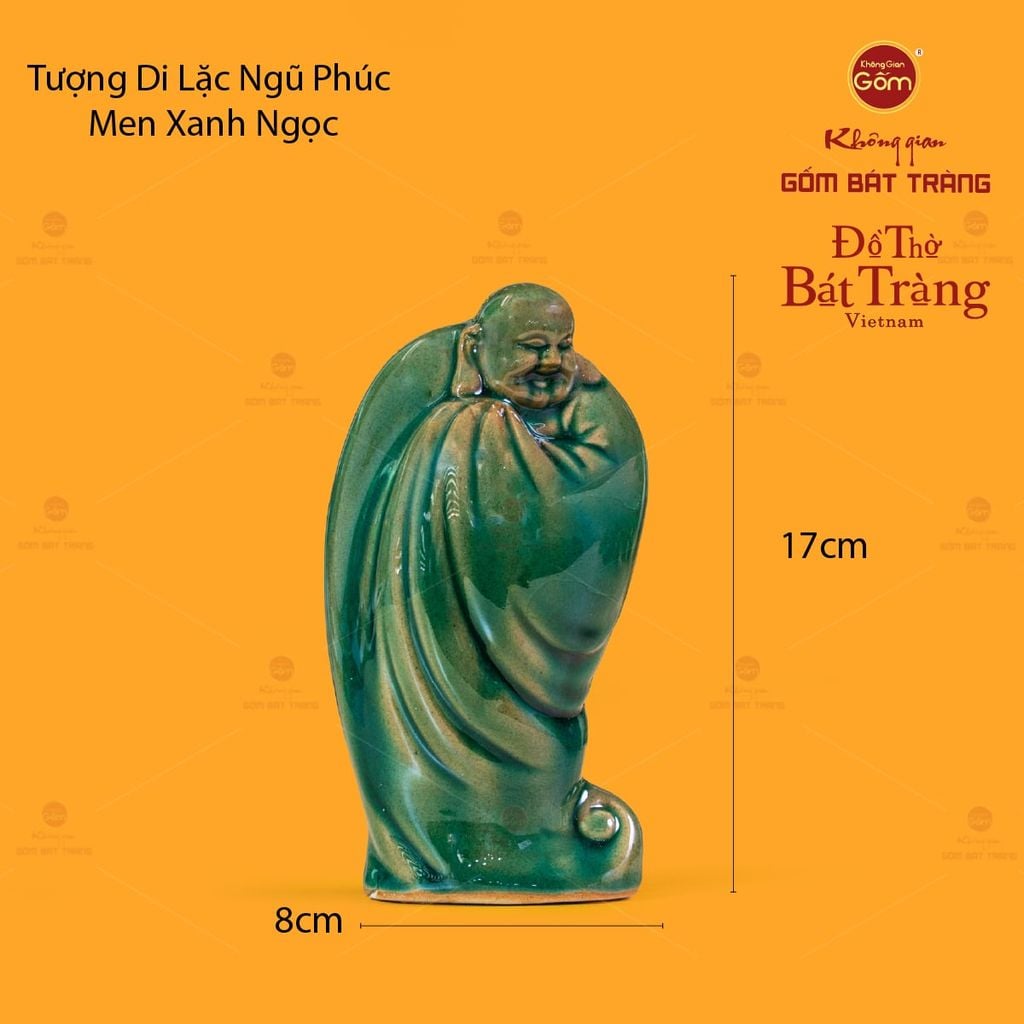 Tượng Di Lặc Men Xanh Ngọc Ngũ Phúc