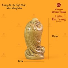 Tượng Di Lặc Men Vàng Nâu Ngũ Phúc