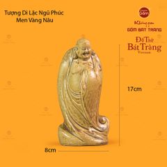 Tượng Di Lặc Men Vàng Nâu Ngũ Phúc