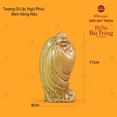 Tượng Di Lặc Men Vàng Nâu Ngũ Phúc