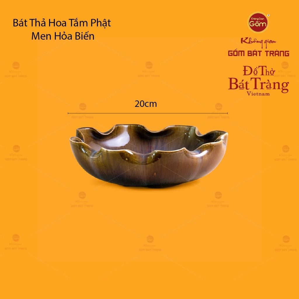 Bát Sen Thả Hoa Tắm Phật Men Hoả Biến
