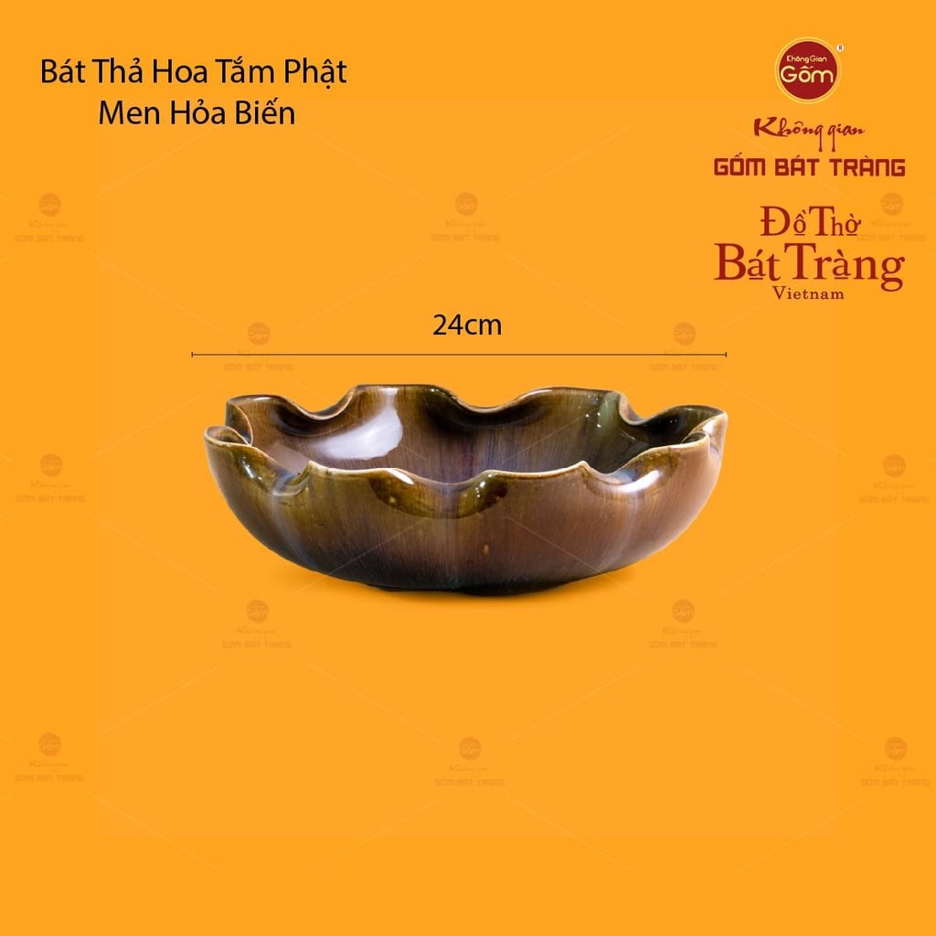 Bát Sen Thả Hoa Tắm Phật Men Hoả Biến