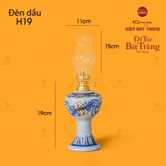 Đèn Dầu Thờ Men Rạn Họa Tiết Cuốn Thư