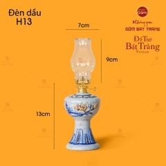 Đèn Dầu Thờ Men Rạn Họa Tiết Hoa Sen