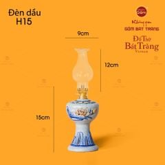 Đèn Dầu Thờ Men Rạn Họa Tiết Hoa Sen