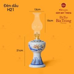 Đèn Dầu Thờ Men Rạn Họa Tiết Hoa Sen