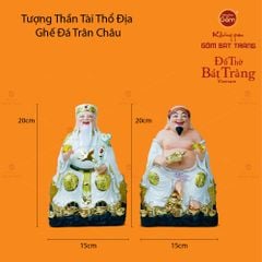 Bộ Tượng Thần Tài Thổ Địa Ghế Đá Trân Châu