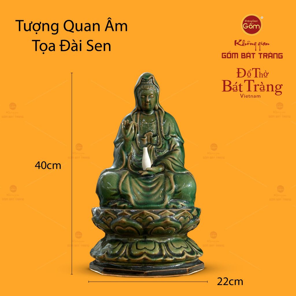Tượng Phật Quan Âm Tọa Đài Sen