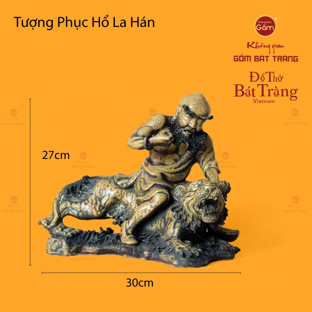 Bộ Tượng Men Vàng Cổ Thập Bát La Hán