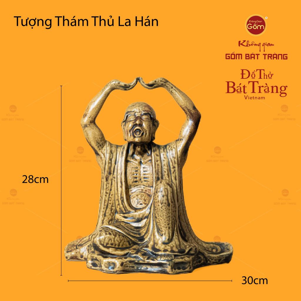 Bộ Tượng Men Vàng Cổ Thập Bát La Hán
