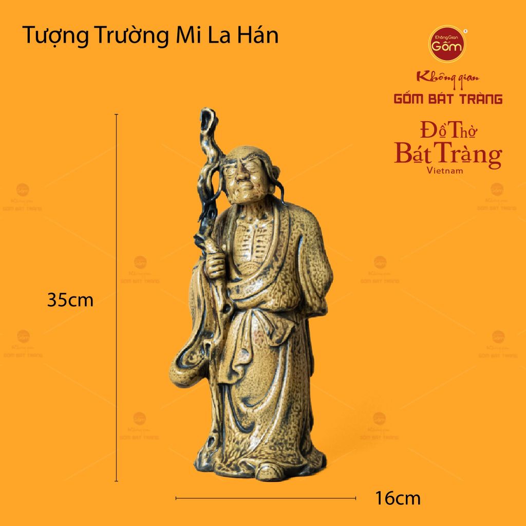 Bộ Tượng Men Vàng Cổ Thập Bát La Hán