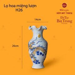 Lọ Hoa Miệng Lượn Men Rạn Họa Tiết Hồi Long Hướng Nhật