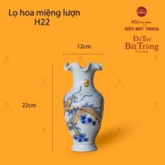 Lọ Hoa Miệng Lượn Men Rạn Họa Tiết Hồi Long Hướng Nhật