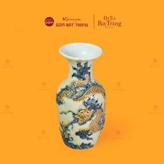 Lọ Hoa Thờ Men Hoàng Thổ Họa Tiết Cá Chép Hóa Rồng